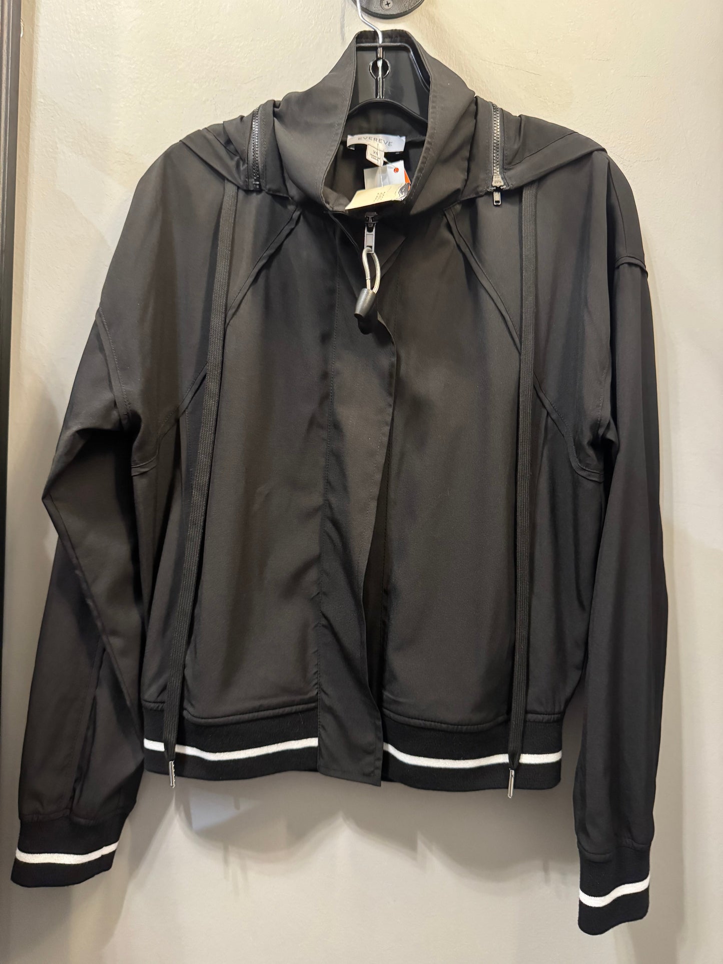 Jacket Windbreaker By Evereve In Black & White, Size: Xs