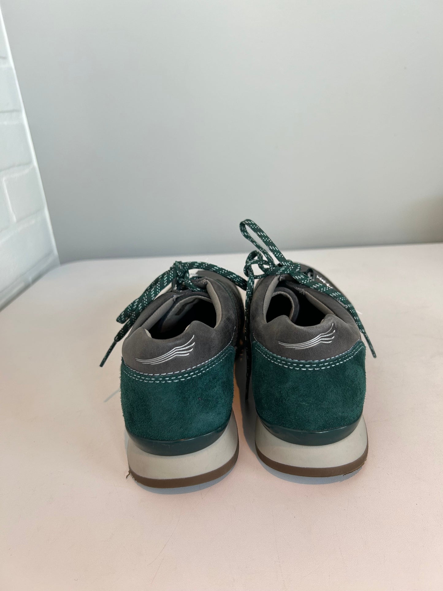 Shoes Flats By Dansko In Green & Grey, Size: 6.5