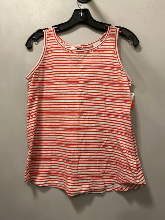 Top Sleeveless By Cabi In Orange & White, Size: S