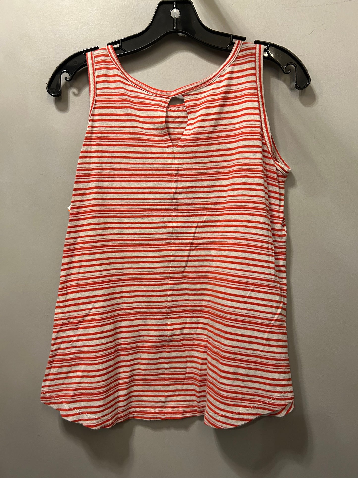 Top Sleeveless By Cabi In Orange & White, Size: S