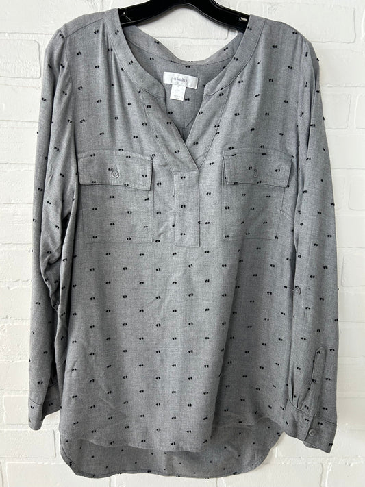 Top Long Sleeve By Cj Banks In Black & Grey, Size: 1x