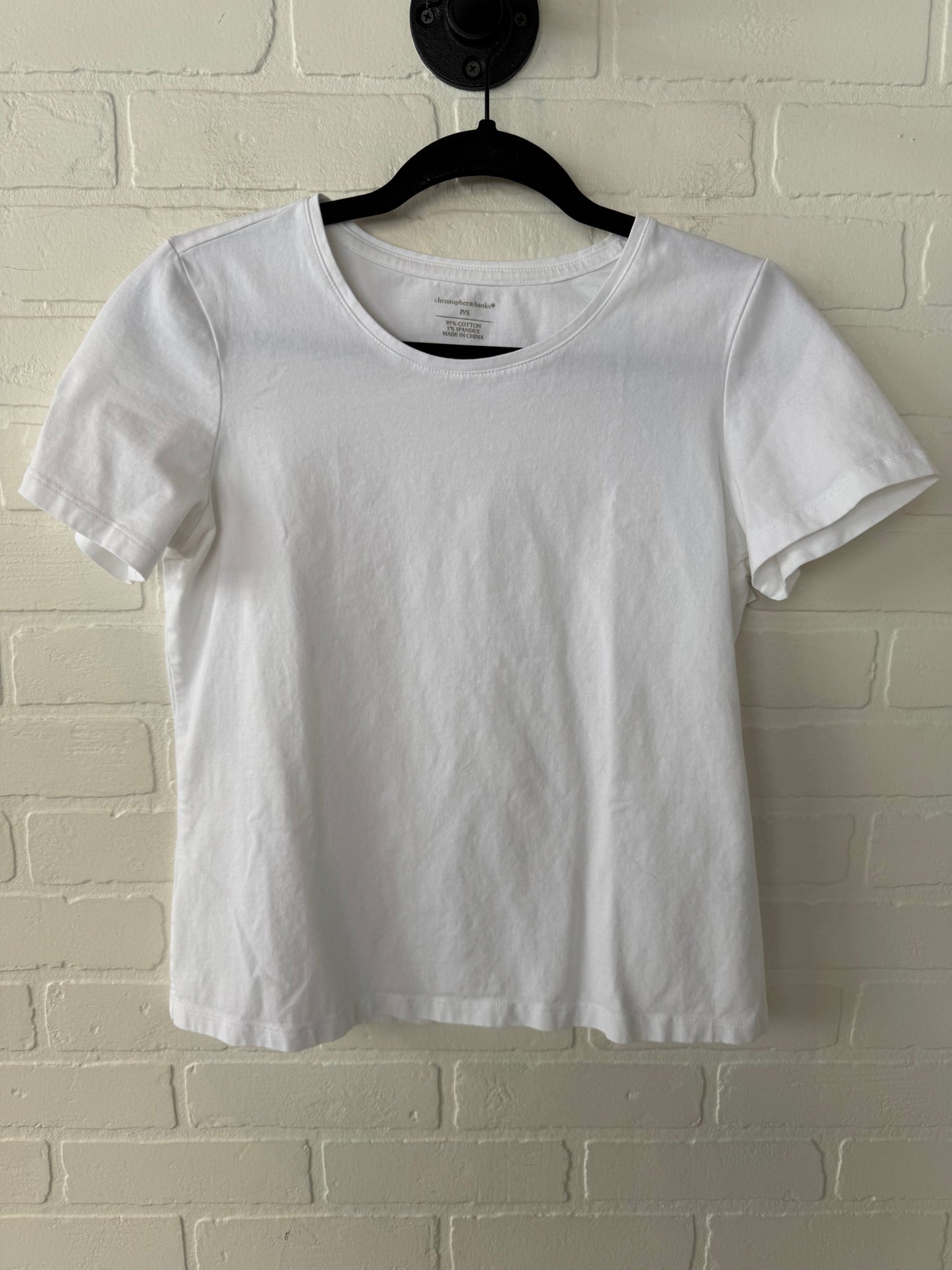 Top Short Sleeve Basic By Christopher And Banks In White, Size: Sp