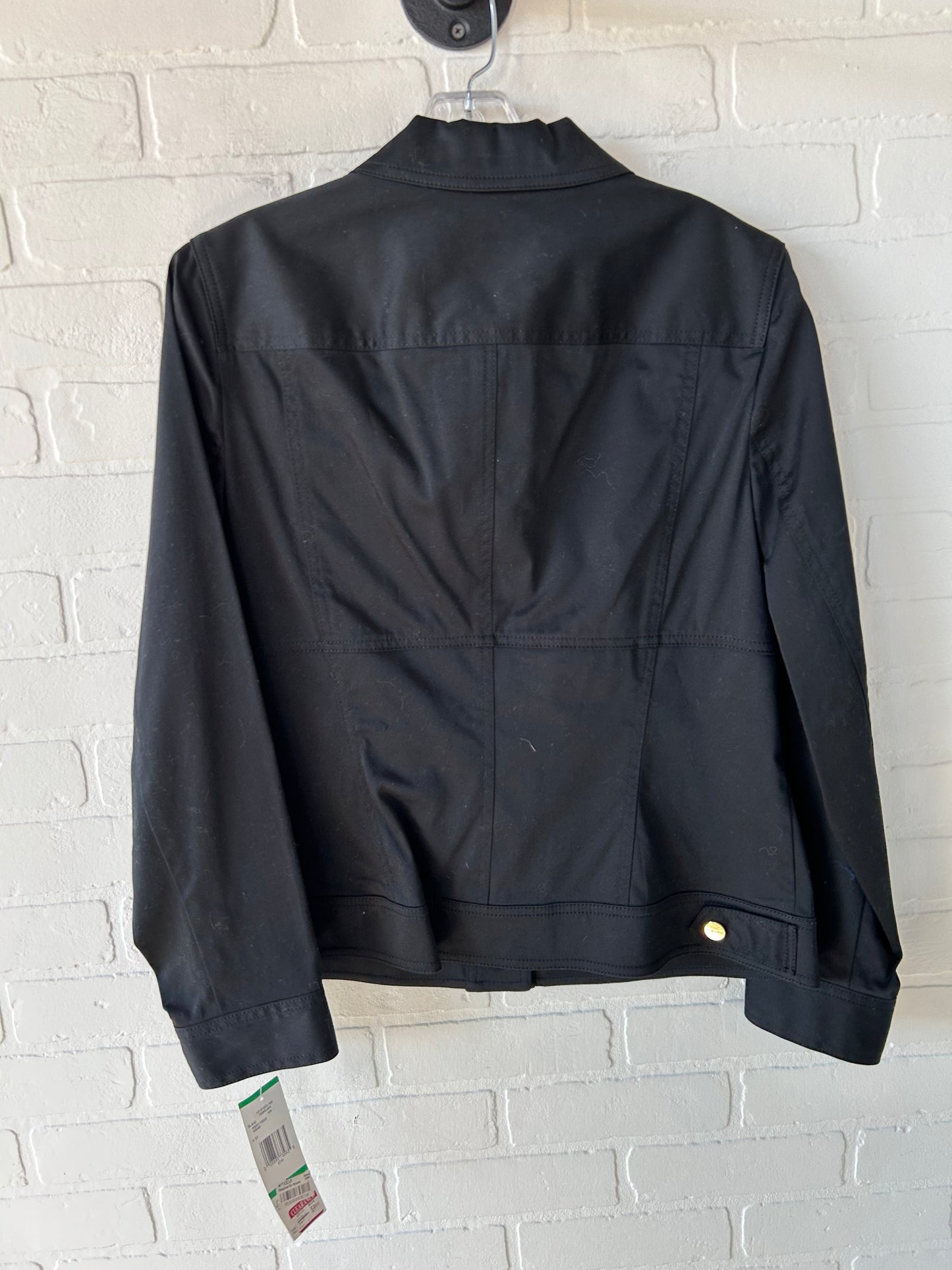 Jacket Denim By Jones New York In Black & Gold, Size: L