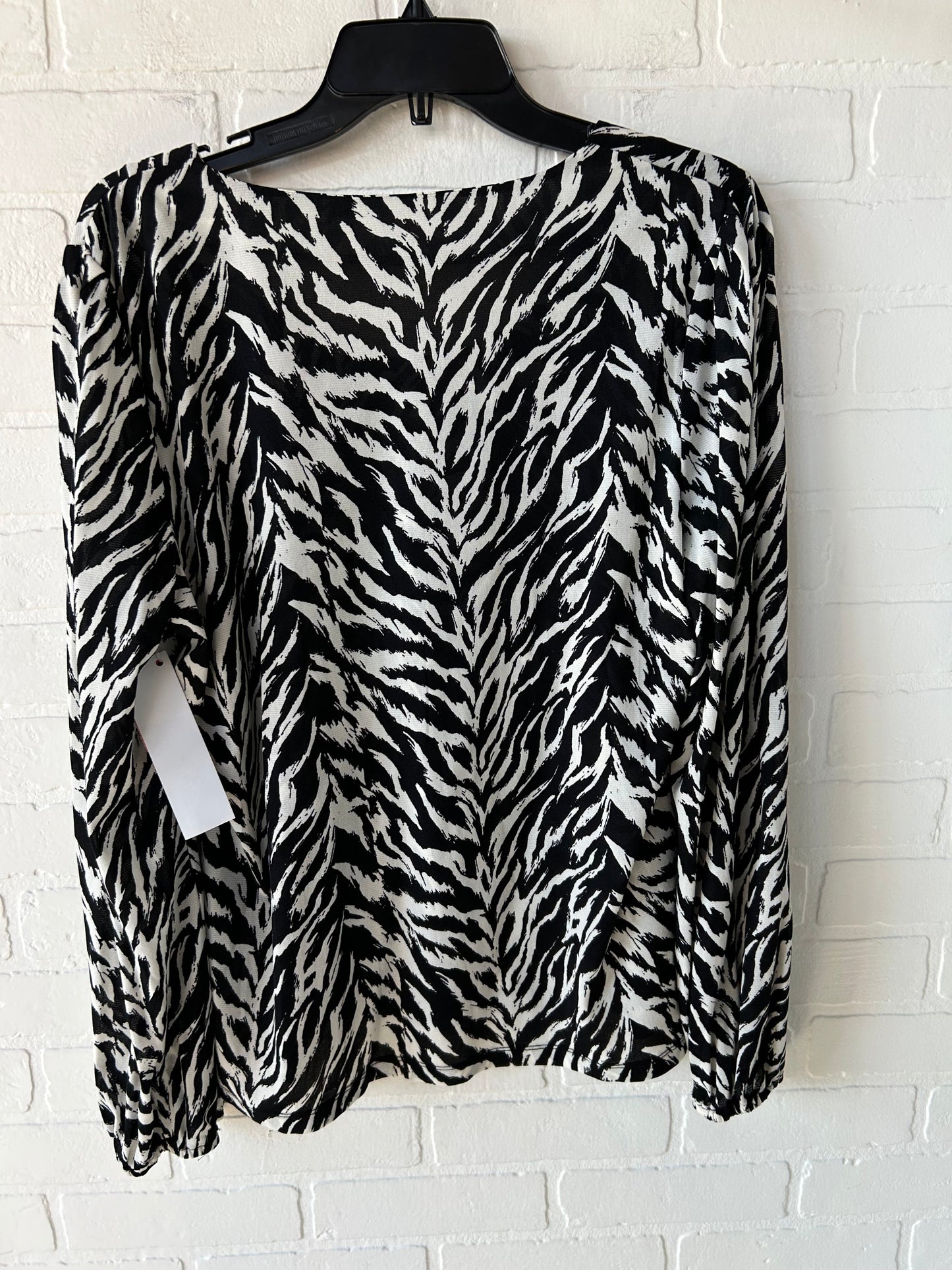 Top Long Sleeve By Jones New York In Black & White, Size: Xl