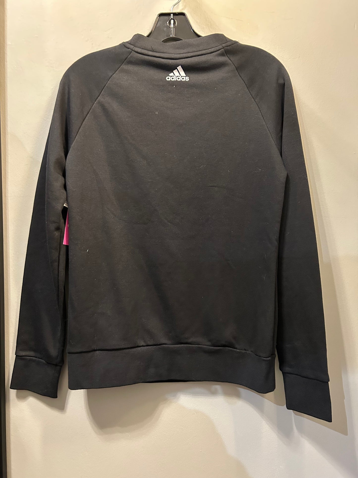 Athletic Sweatshirt Crewneck By Adidas In Black & White, Size: S