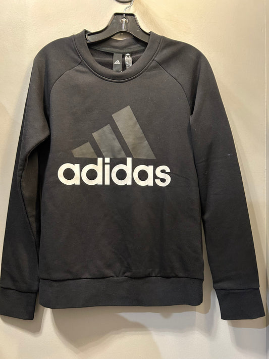 Athletic Sweatshirt Crewneck By Adidas In Black & White, Size: S