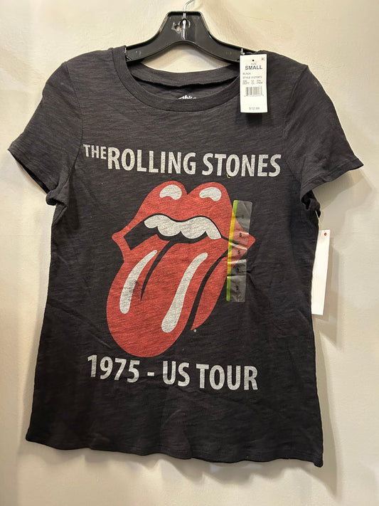 Top Short Sleeve Basic By ROLLING STONE In Black & Red, Size: S