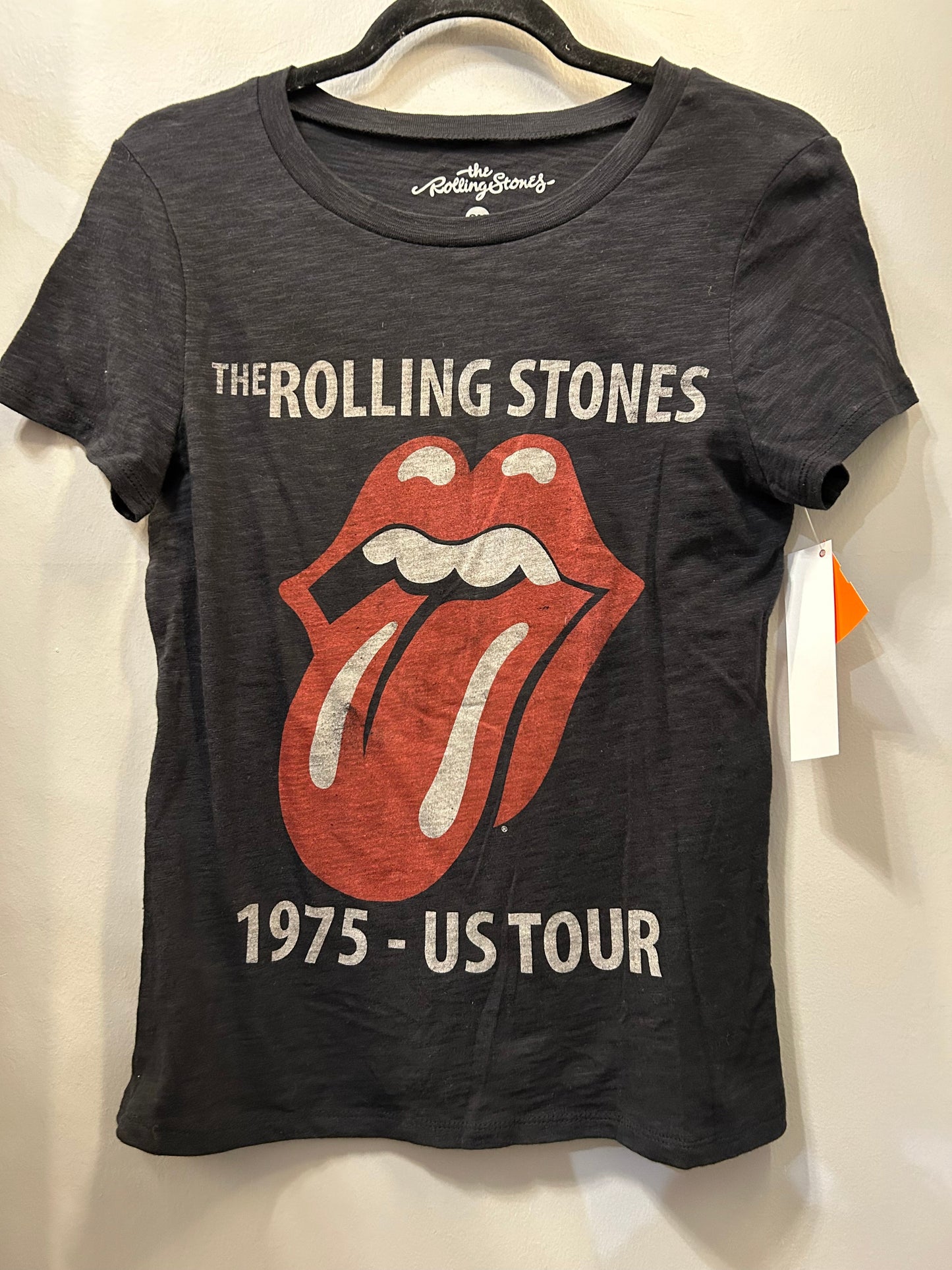 Top Short Sleeve Basic By ROLLING STONES In Black & Red, Size: S