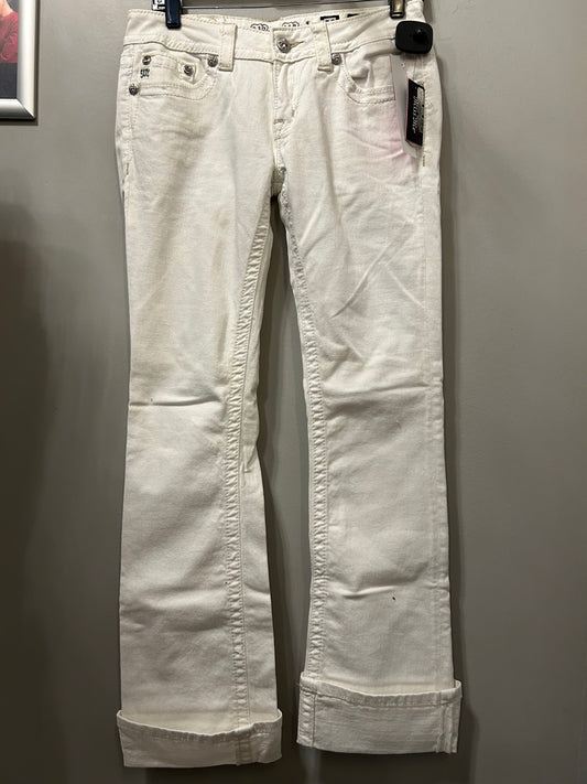 Jeans Boot Cut By Miss Me In White Denim, Size: 6