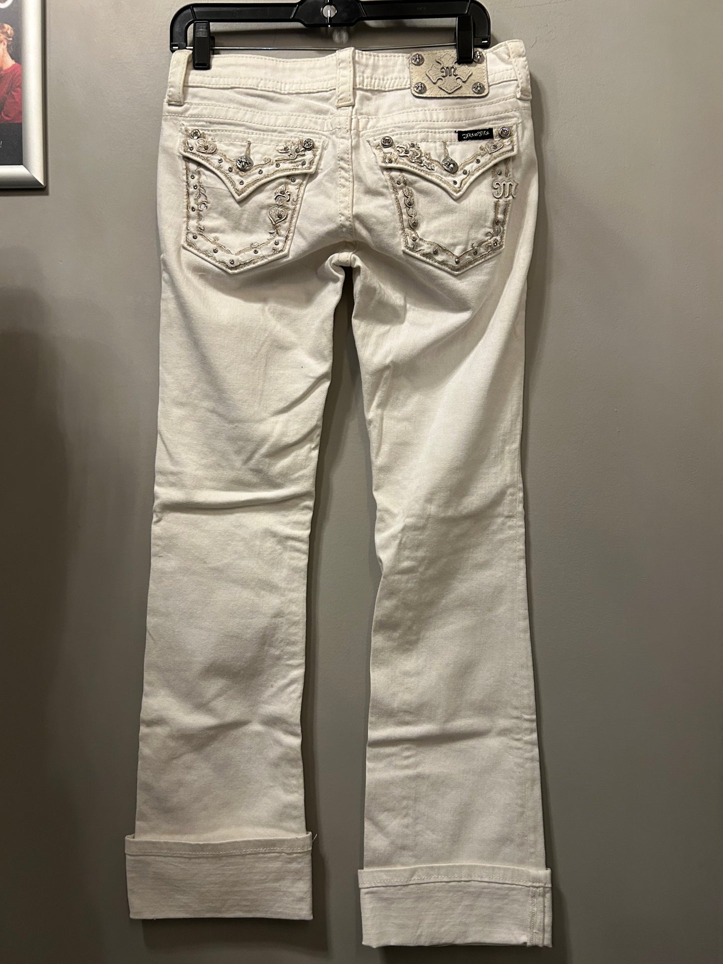 Jeans Boot Cut By Miss Me In White Denim, Size: 6