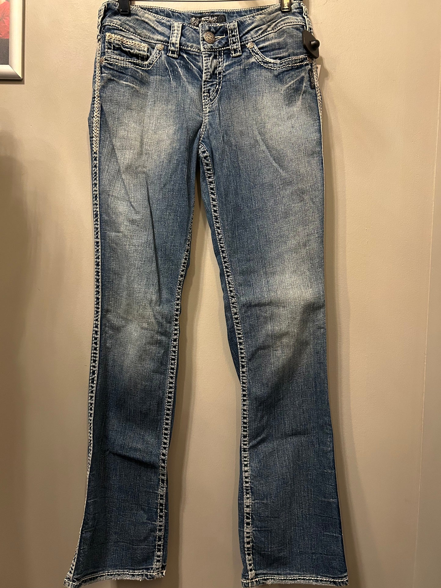 Jeans Boot Cut By Silver In Blue Denim, Size: 6