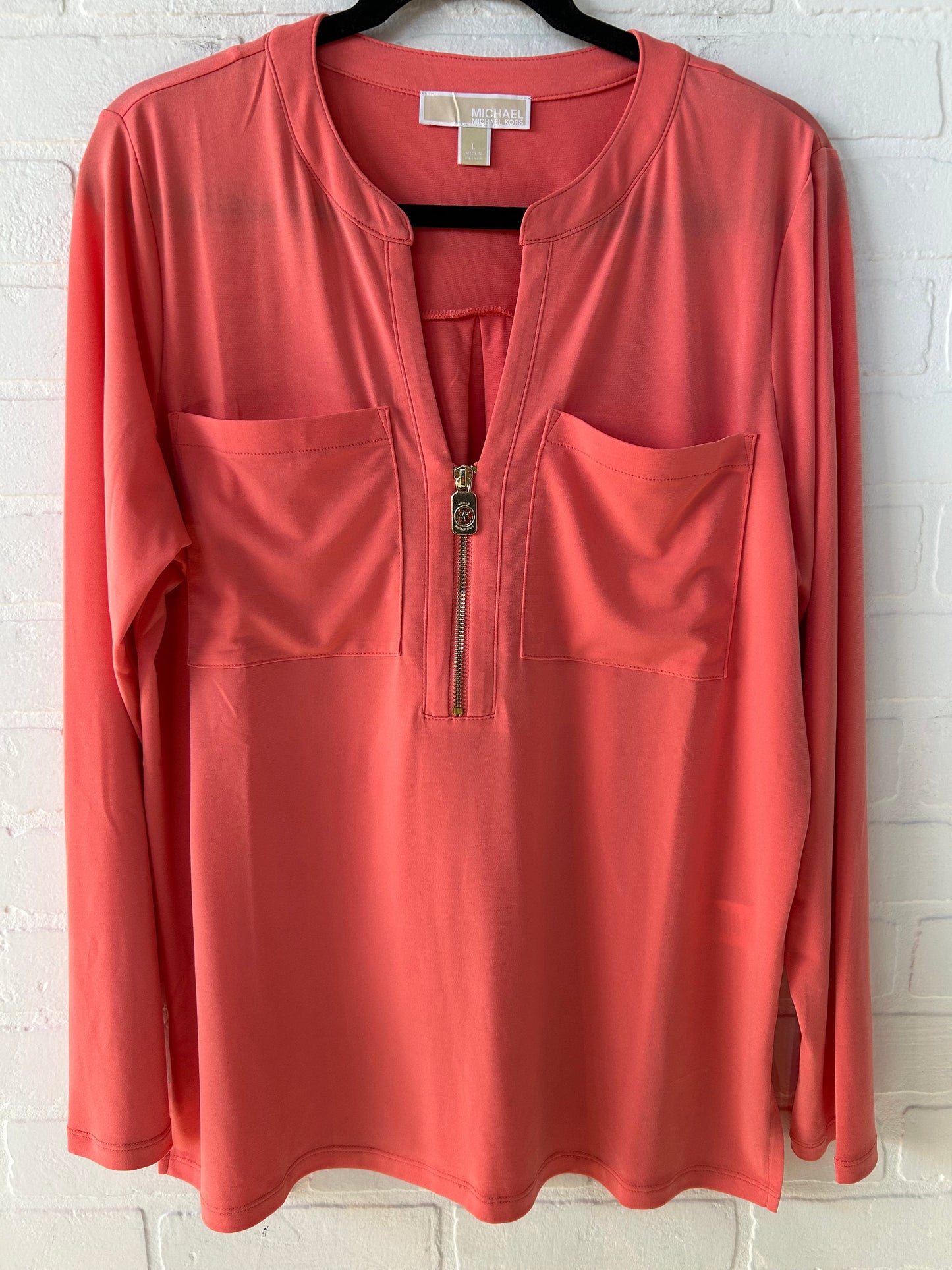 Top Long Sleeve By Michael By Michael Kors In Orange, Size: L