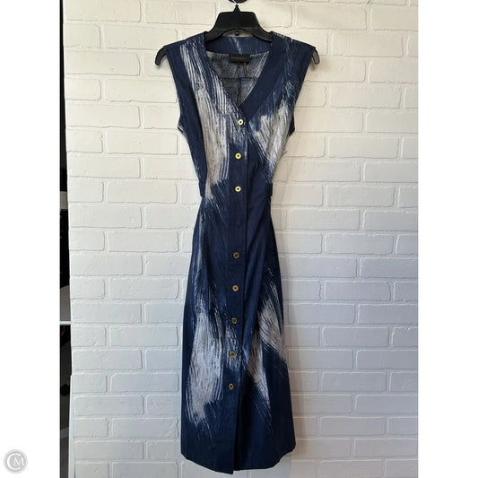 Dress Work By Donna Karan In Blue & White, Size: Xxs