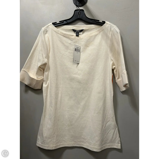 Top Short Sleeve By Lauren By Ralph Lauren In Cream, Size: L