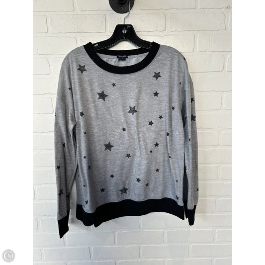 Top Long Sleeve By Splendid In Black & Grey, Size: M