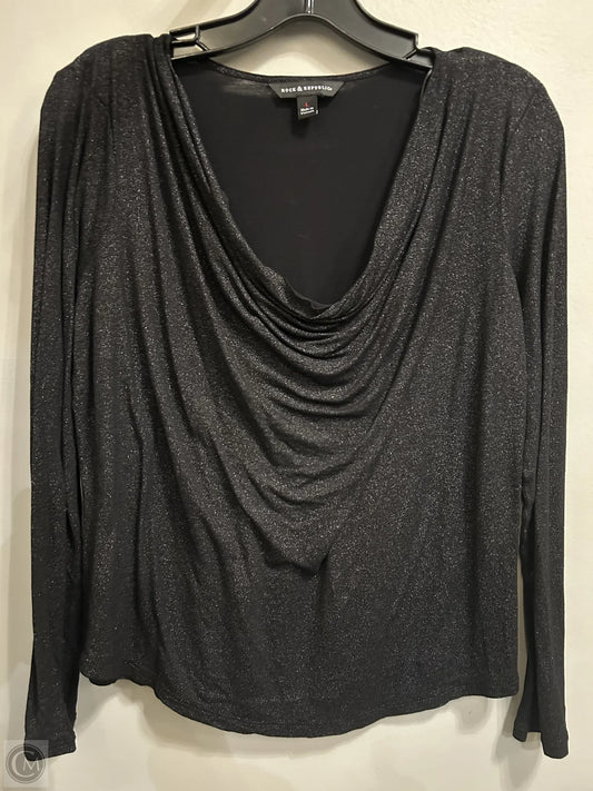 Top Long Sleeve By Rock And Republic In Black, Size: L