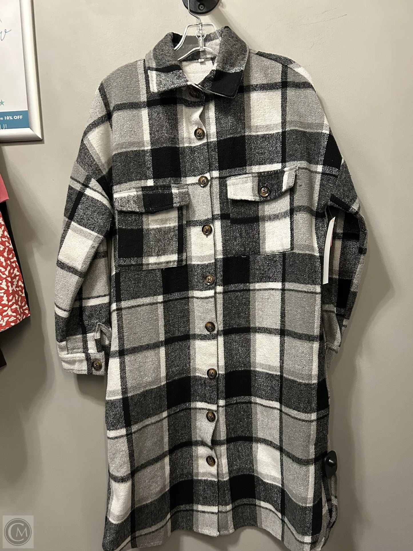 Jacket Shirt By Cme In Black & White, Size: S