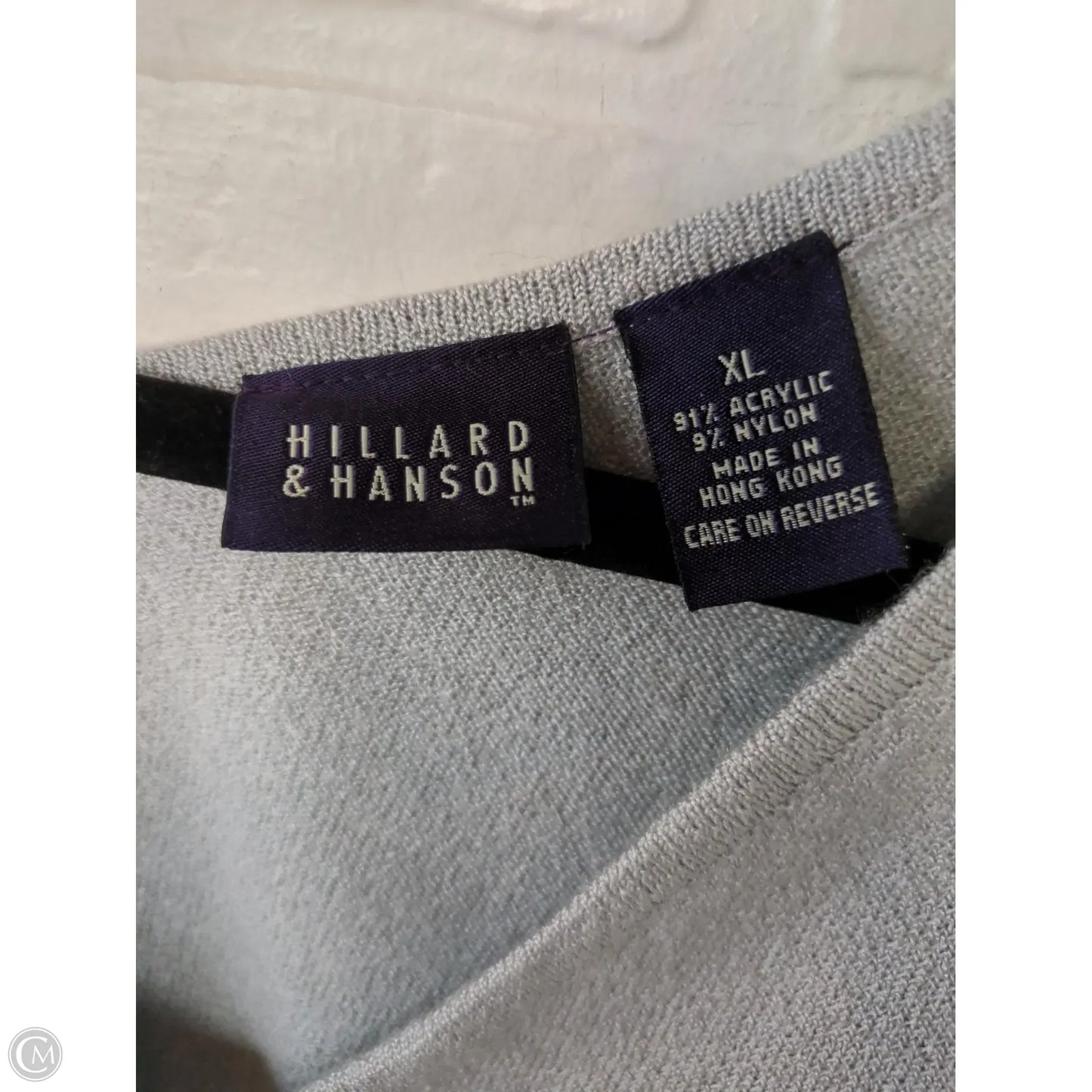 Vest Sweater By Hillard And Hanson In Silver, Size: Xl