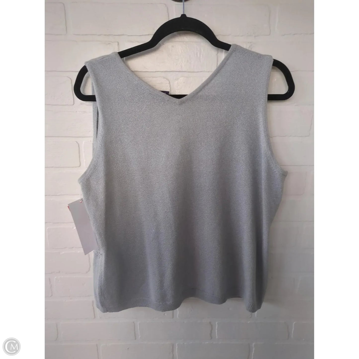 Vest Sweater By Hillard And Hanson In Silver, Size: Xl