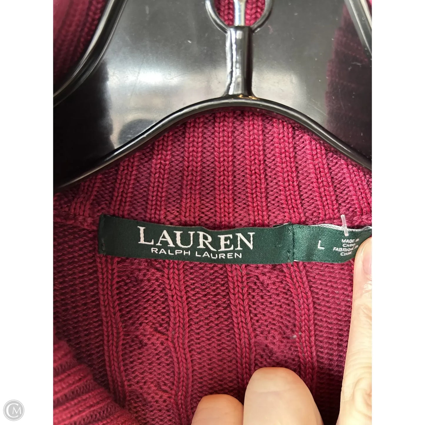 Sweater Cardigan By Lauren By Ralph Lauren In Pink, Size: L