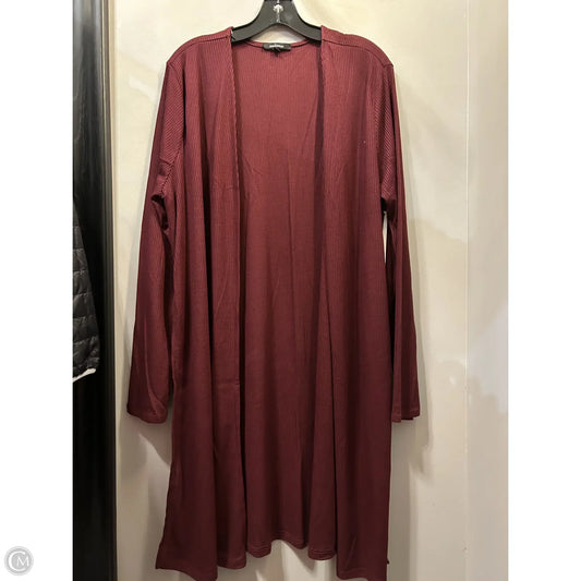 Cardigan By Ambiance Apparel In Maroon, Size: 2x