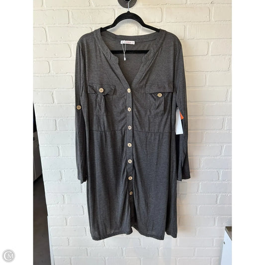 Dress Casual Midi By Cme In Grey, Size: 2x