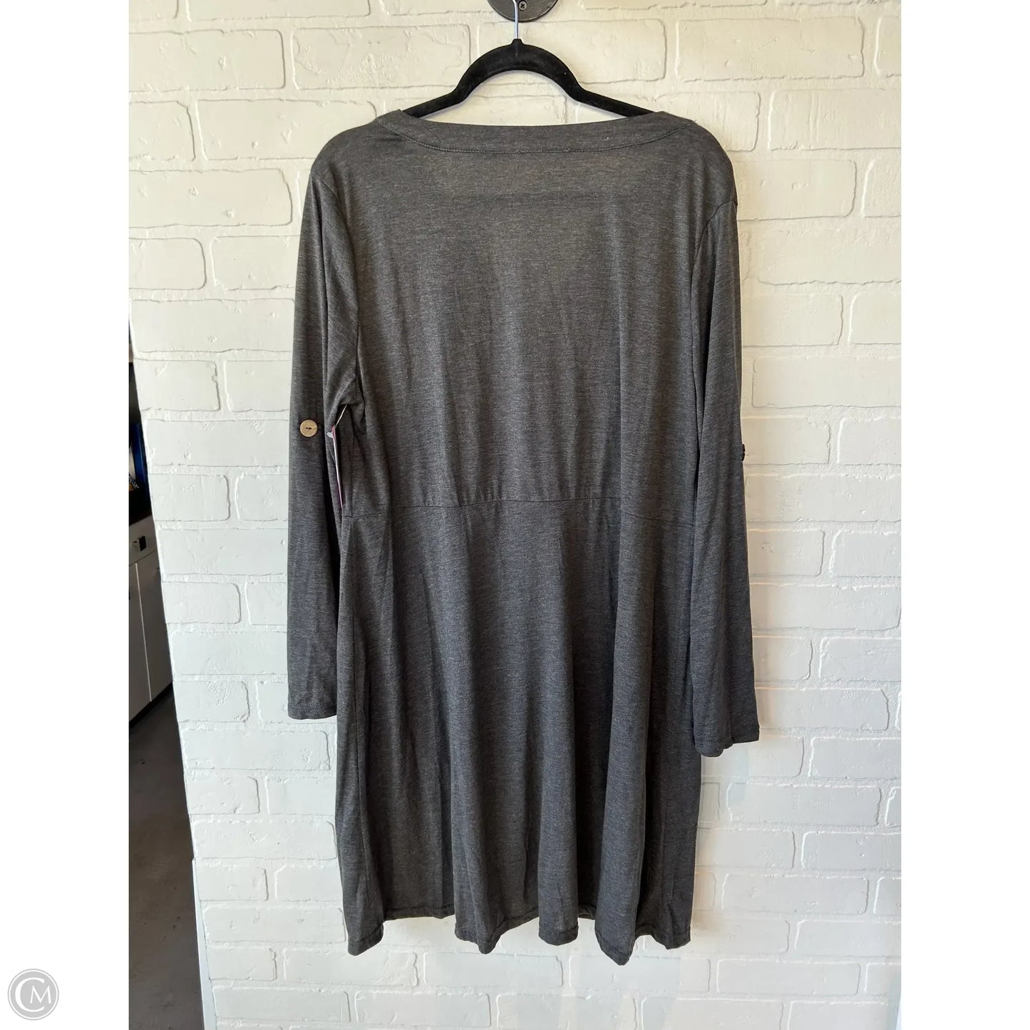 Dress Casual Midi By Cme In Grey, Size: 2x