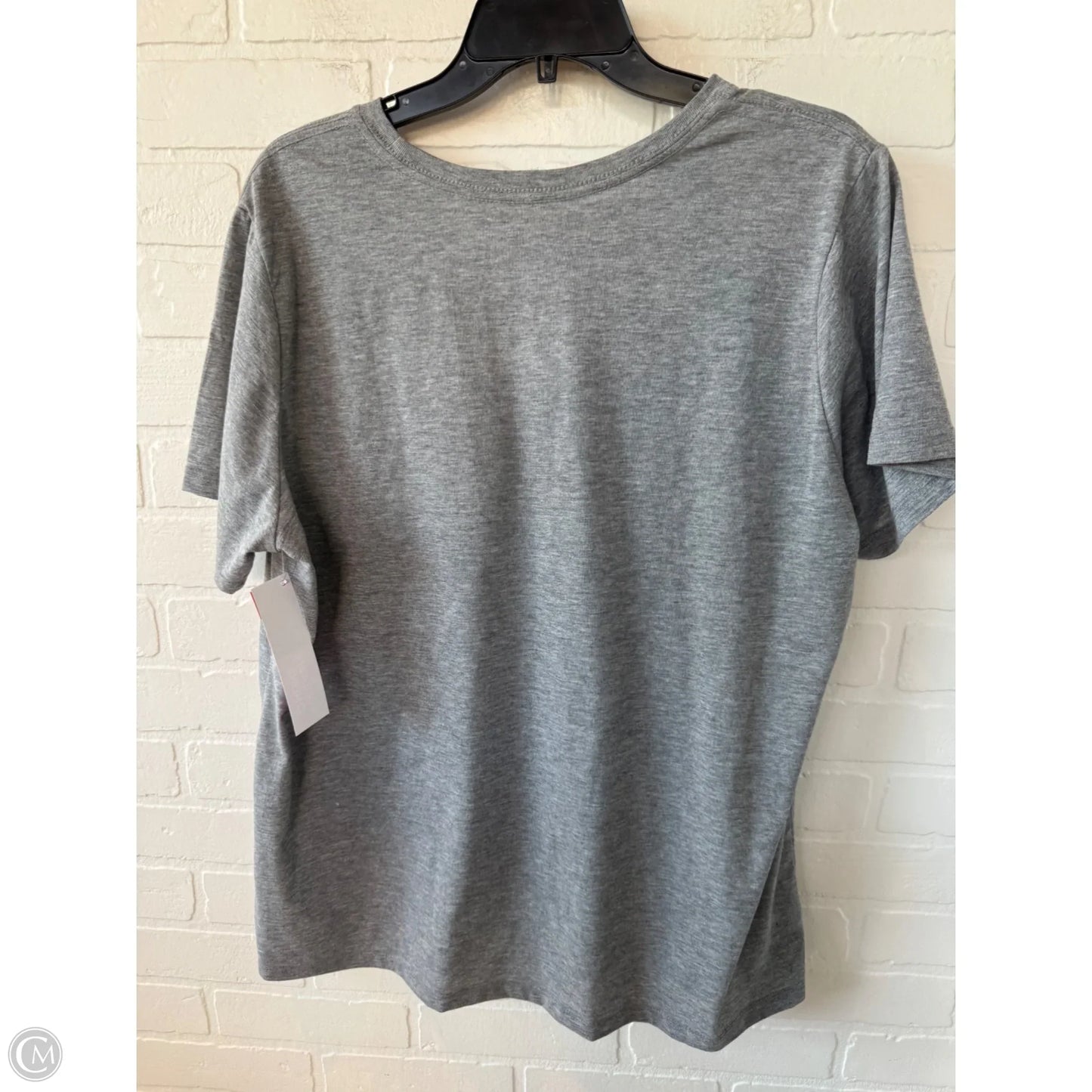 Top Short Sleeve Basic By Clothes Mentor In Grey & Orange, Size: 2x