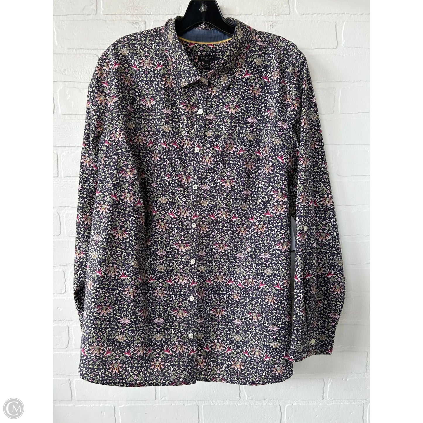 Top Long Sleeve By Talbots In Green & Purple, Size: 2x