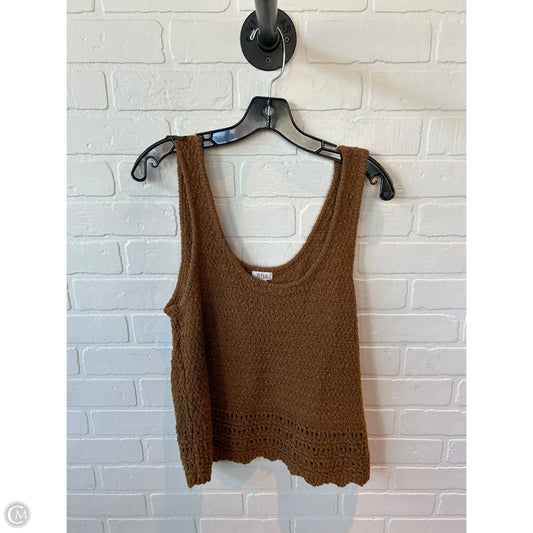 Sweater Short Sleeve By Ana In Brown, Size: M