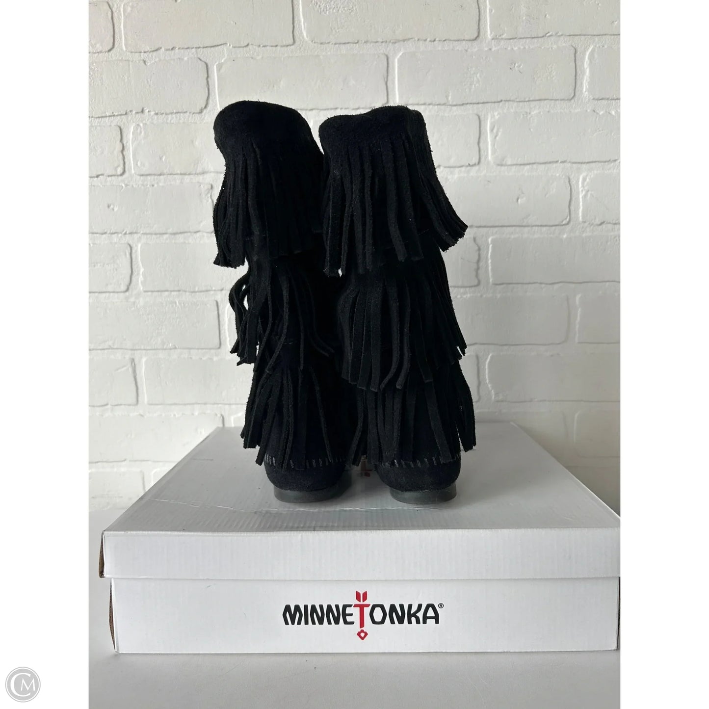 Boots Mid-calf Heels By Minnetonka In Black, Size: 7