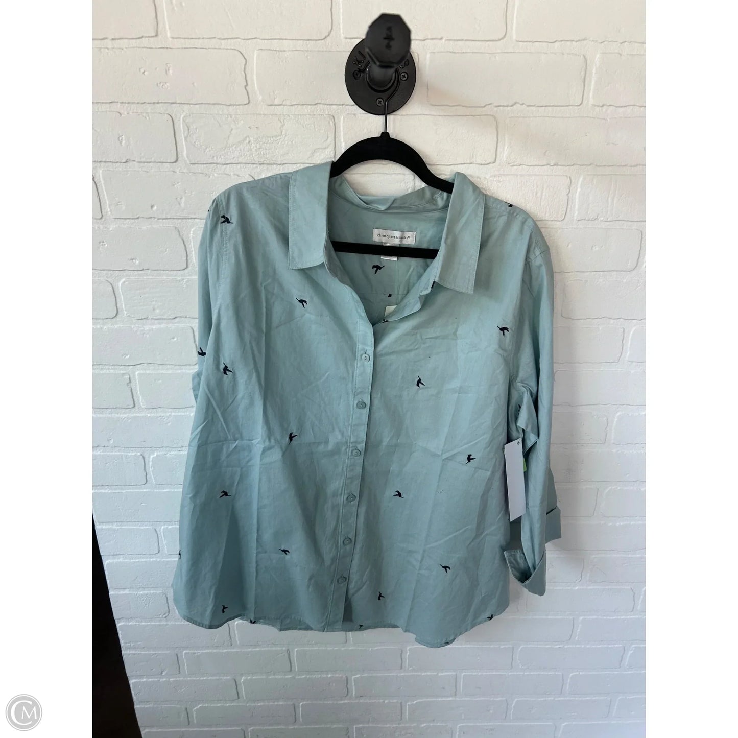 Top Long Sleeve By Christopher And Banks In Black & Green, Size: Xl