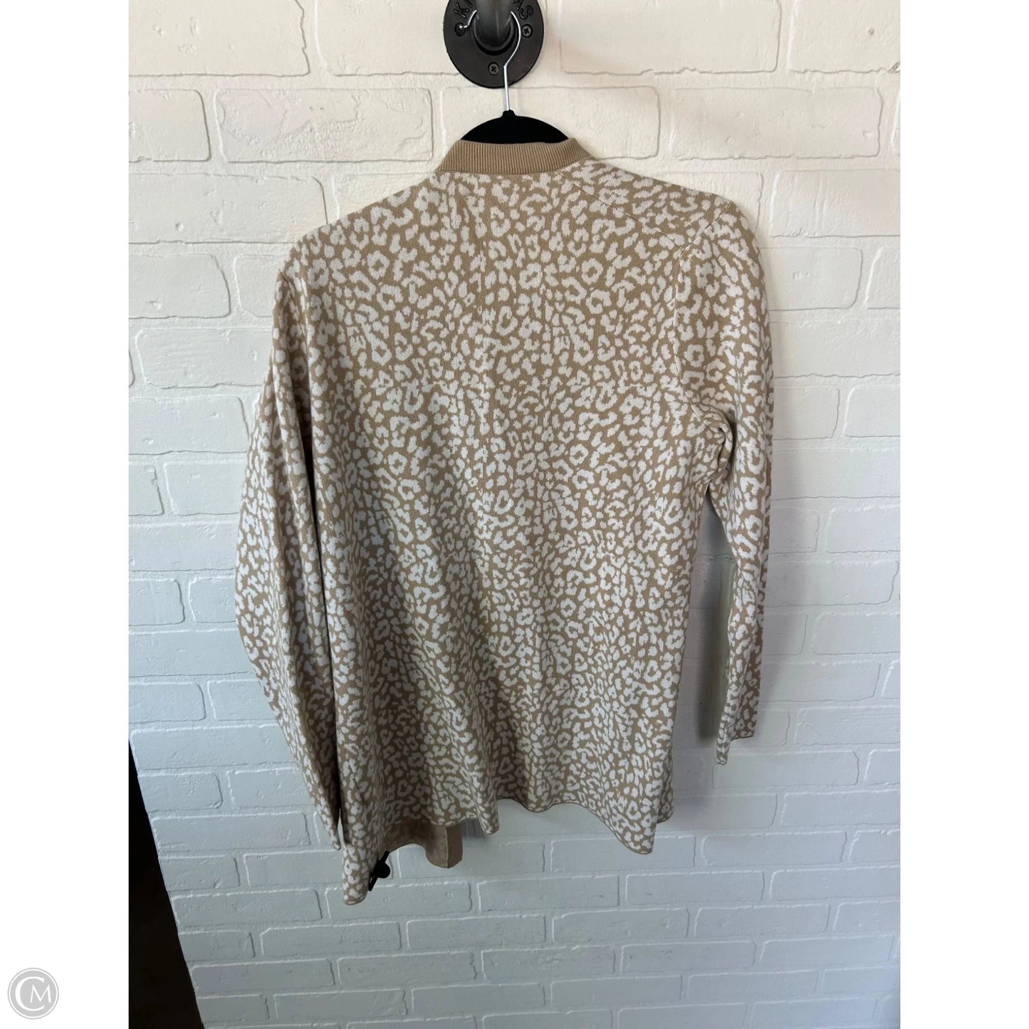 Sweater Cardigan By J. Crew In Tan & White, Size: M