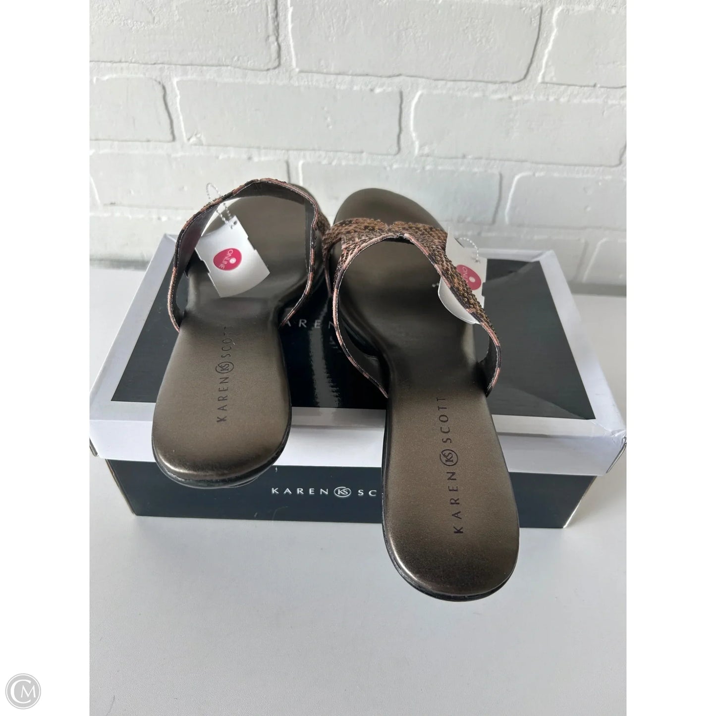 Sandals Flats By Karen Scott In Animal Print, Size: 12