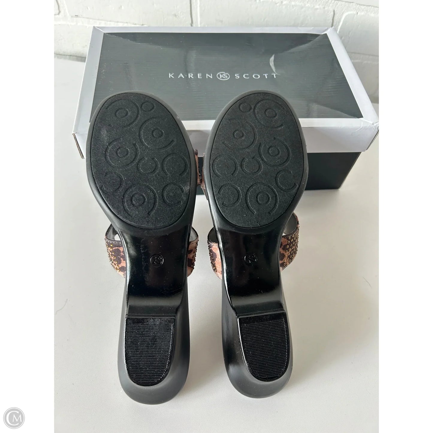 Sandals Flats By Karen Scott In Animal Print, Size: 12