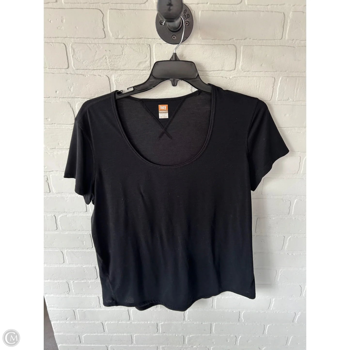 Athletic Top Short Sleeve By Lucy In Black, Size: Xl