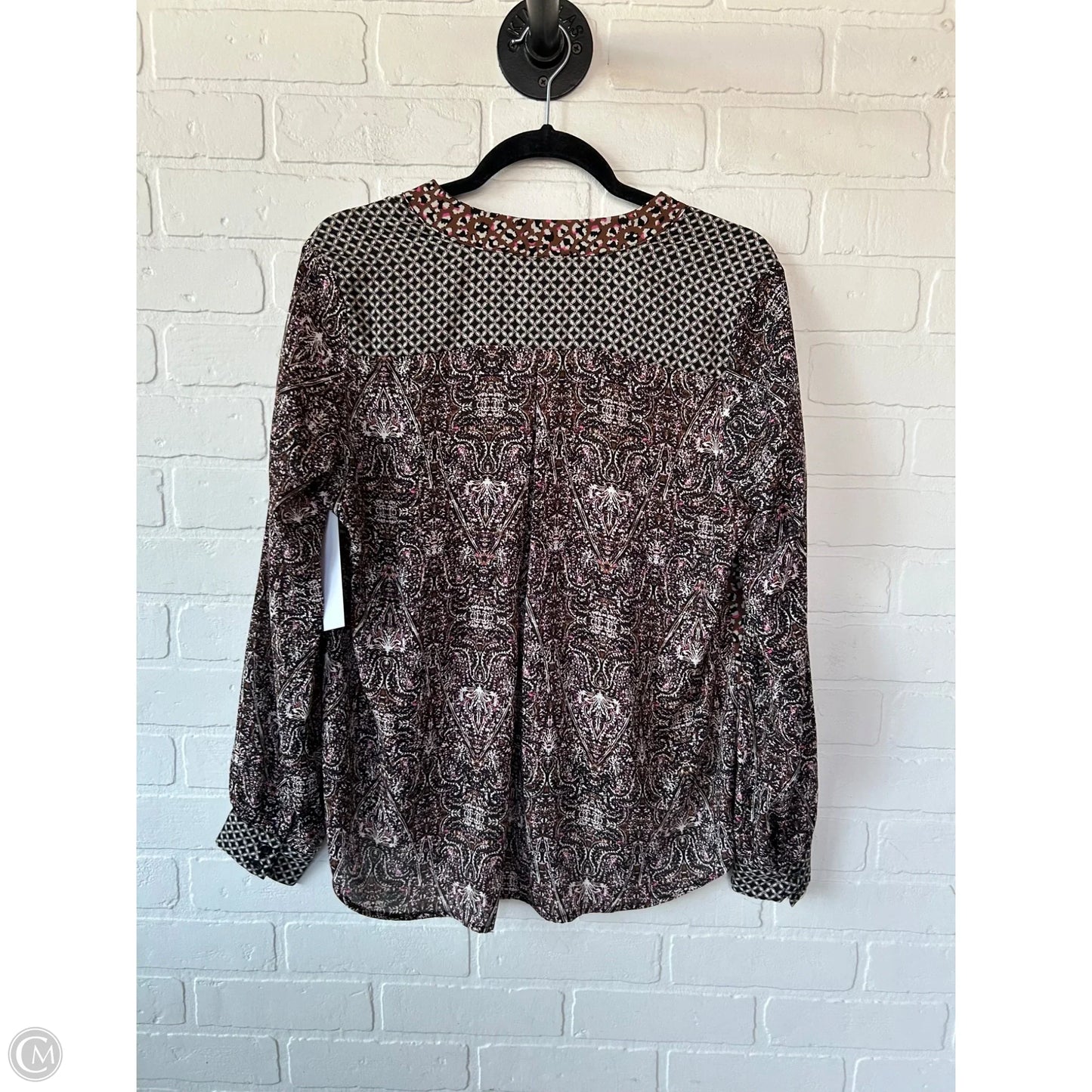 Top Long Sleeve By Allison Joy In Brown & Pink, Size: S