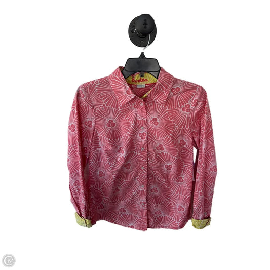 Top Long Sleeve By Boden In Pink & Yellow, Size: S
