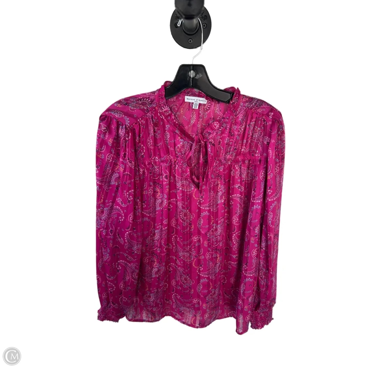 Top Long Sleeve By Cmc In Pink & Yellow, Size: M