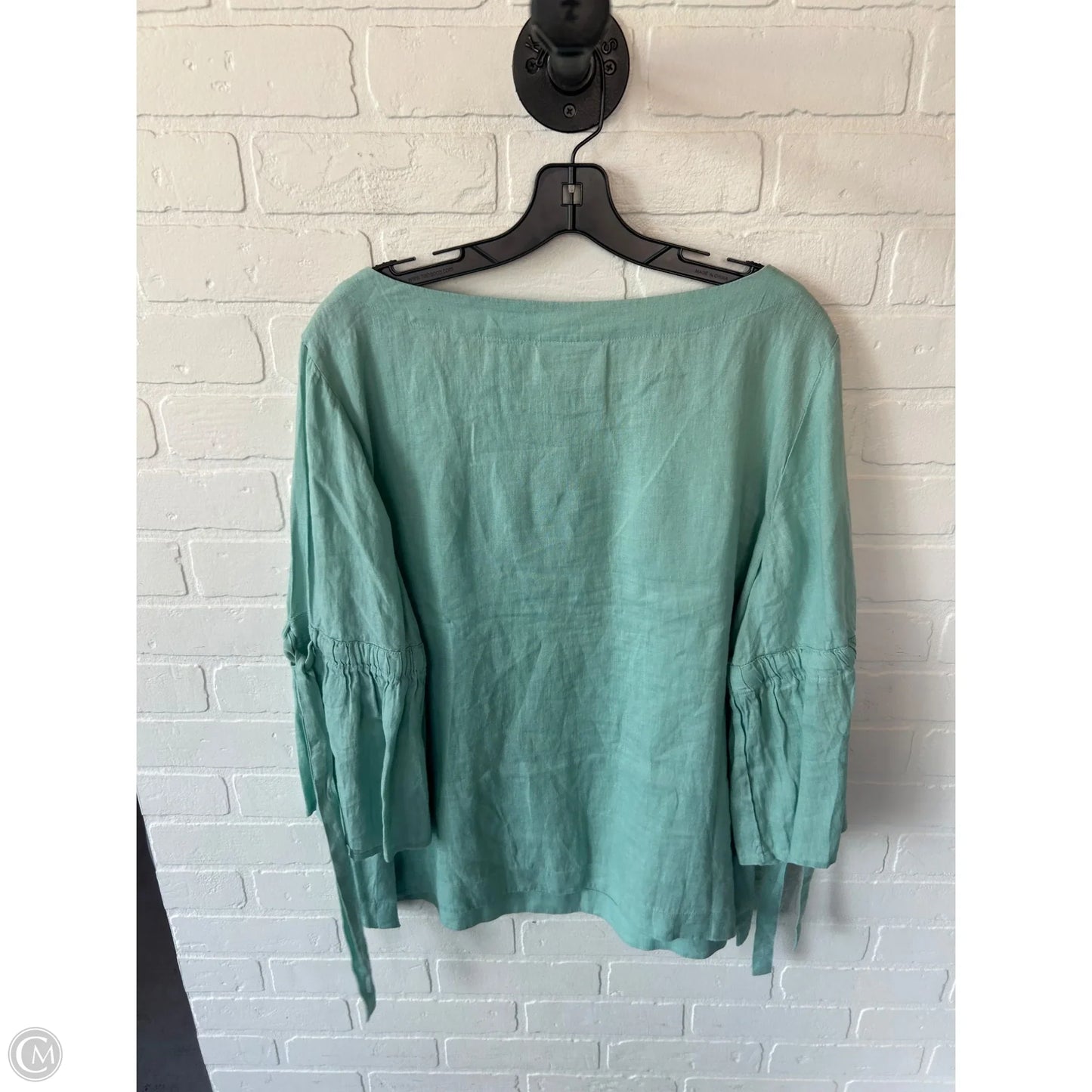 Top 3/4 Sleeve By Charter Club In Green, Size: L