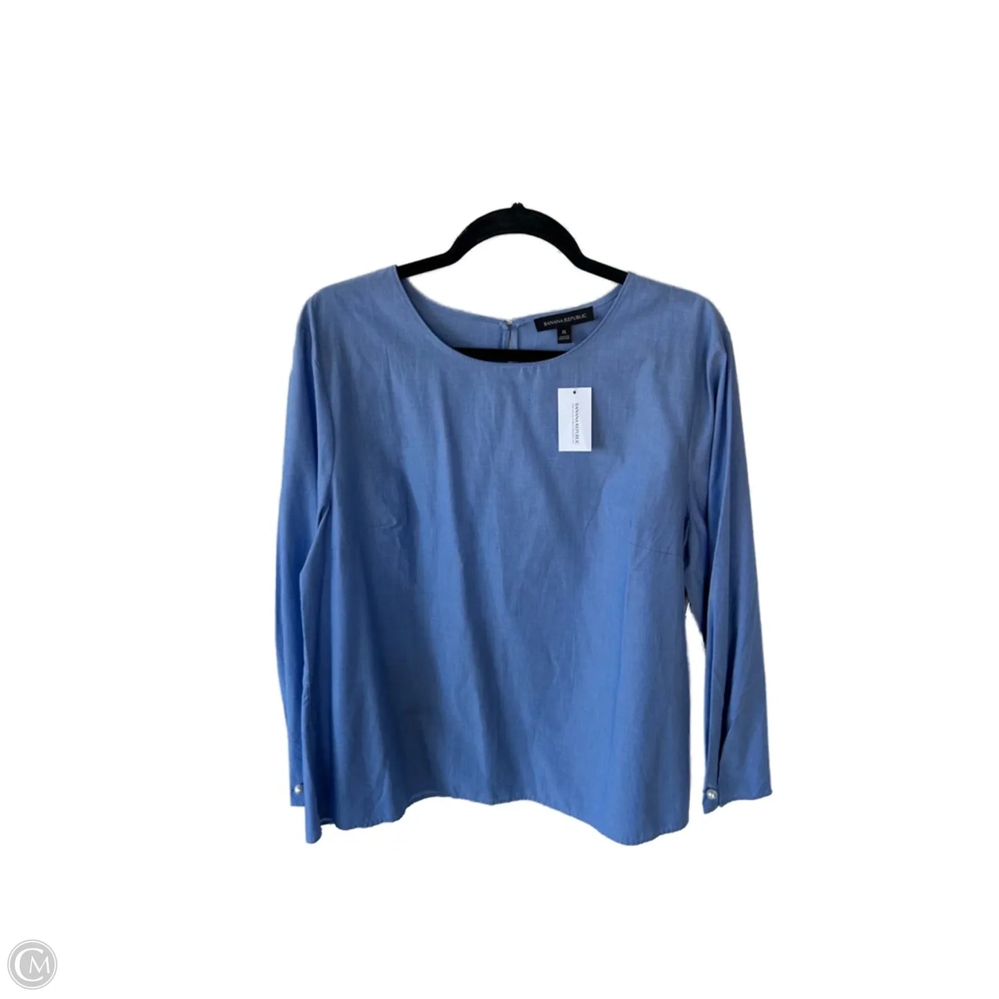 Top Long Sleeve By Banana Republic In Blue, Size: Xl