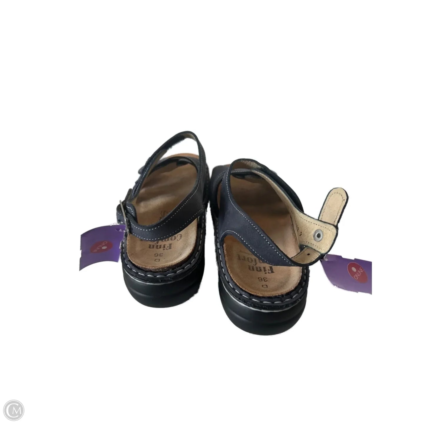 Sandals Flats By Finn Comfort In Blue & Silver, Size: 6