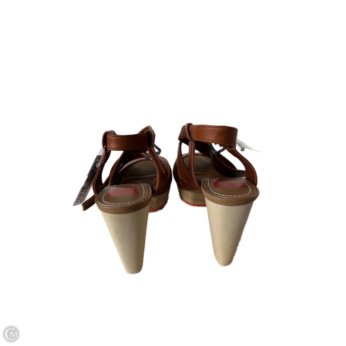 Sandals Heels Block By Dolce Vita In Brown & Tan, Size: 7.5