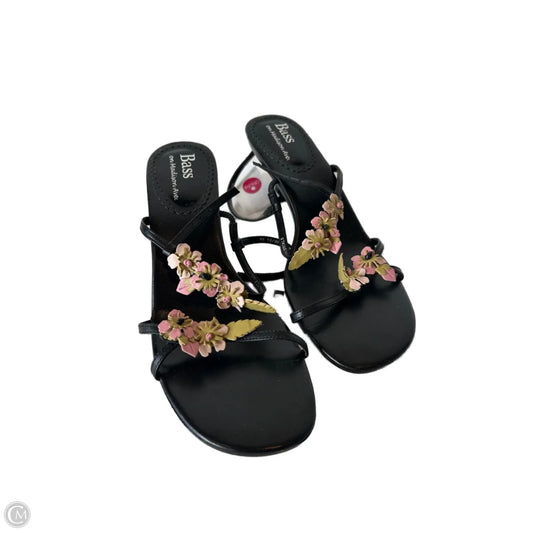 Sandals Heels Kitten By Bass In Black & Pink, Size: 8