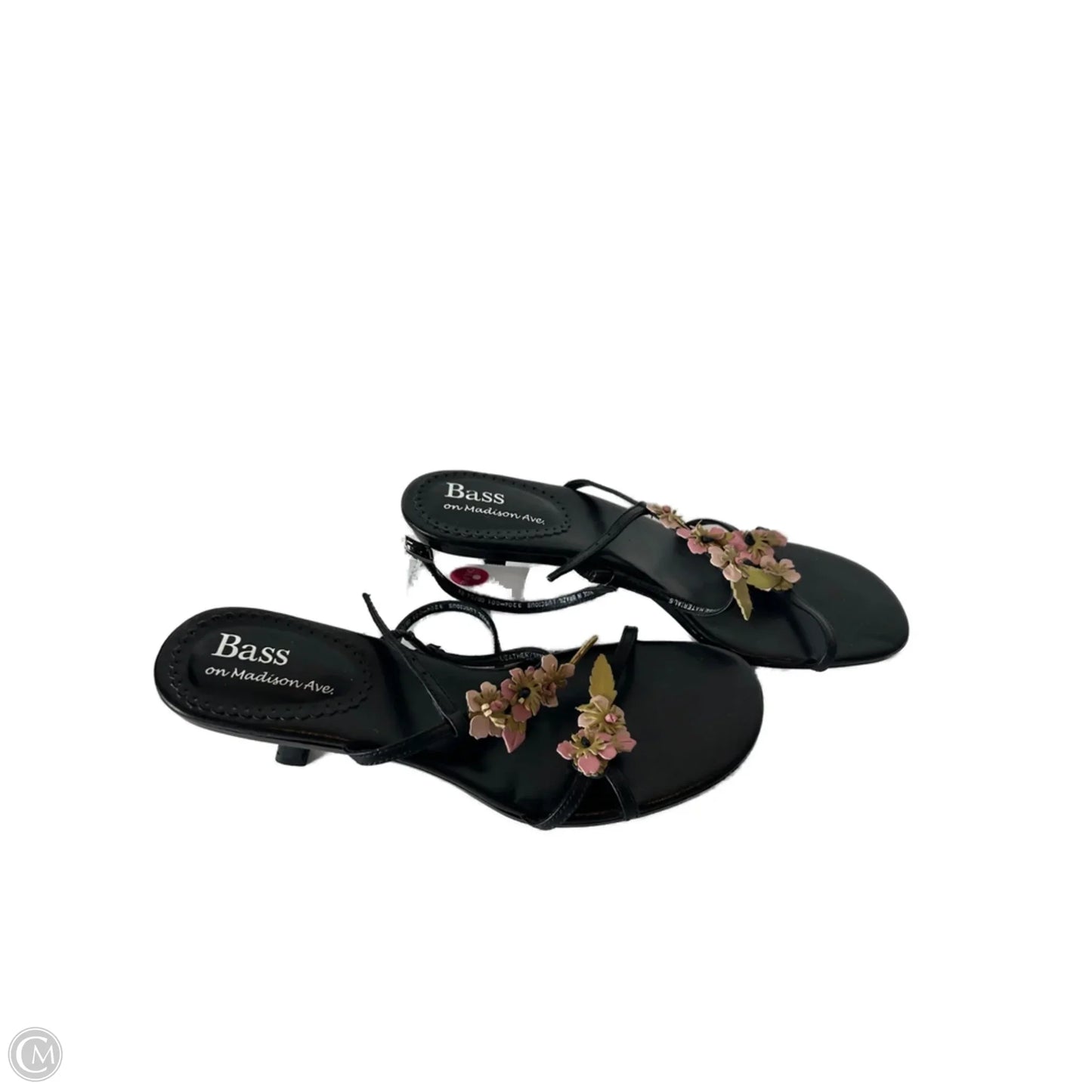 Sandals Heels Kitten By Bass In Black & Pink, Size: 8