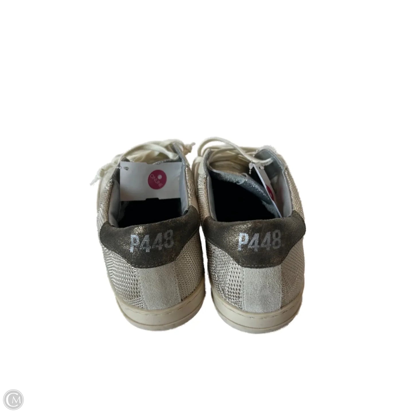 Shoes Sneakers By P448 In Gold & Grey, Size: 10.5