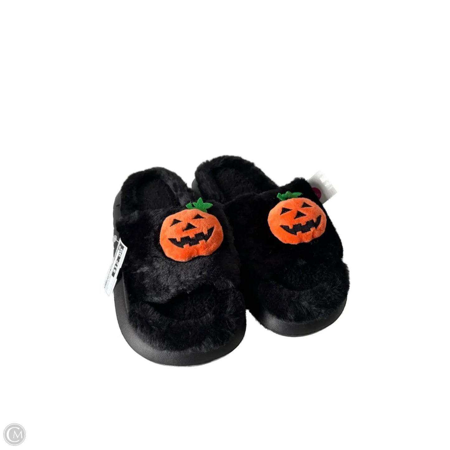 Slippers By Clothes Mentor In Black & Orange