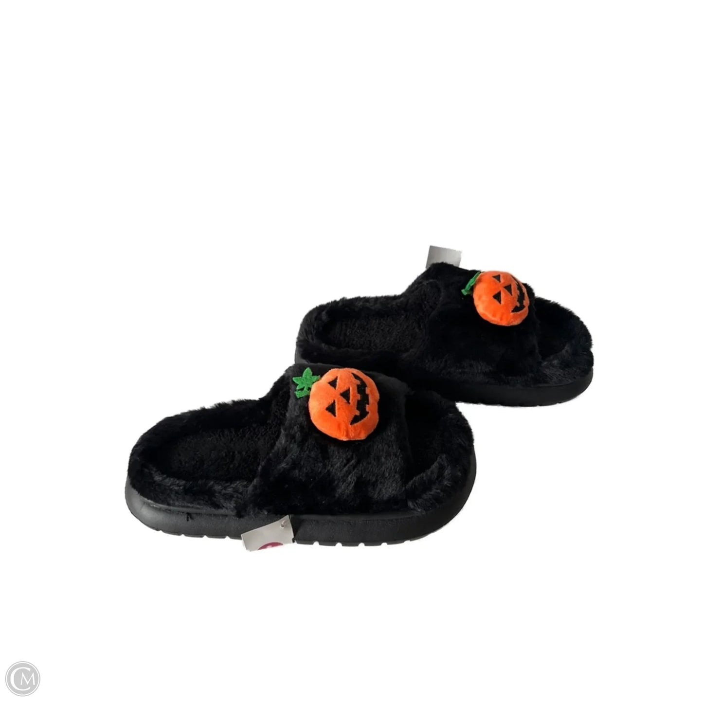 Slippers By Clothes Mentor In Black & Orange