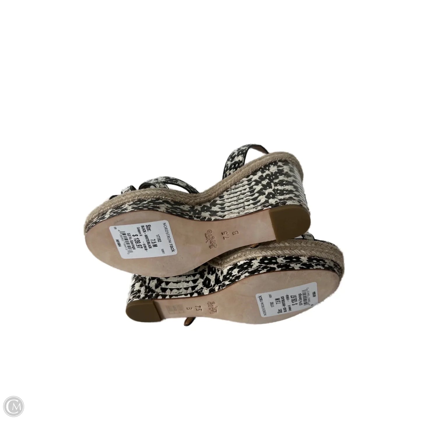 Sandals Designer By Coach In Snakeskin Print, Size: 7.5