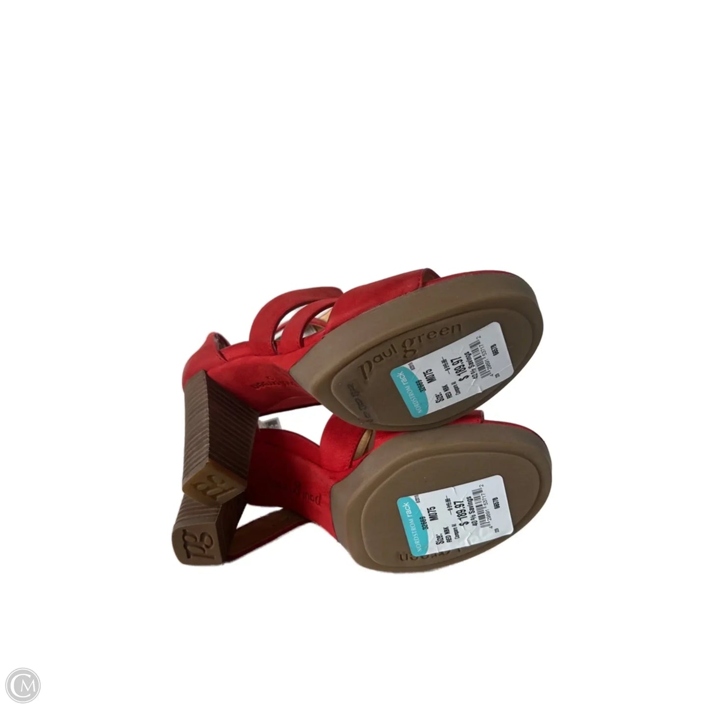 Sandals Heels Block By Paul Green In Red, Size: 7.5